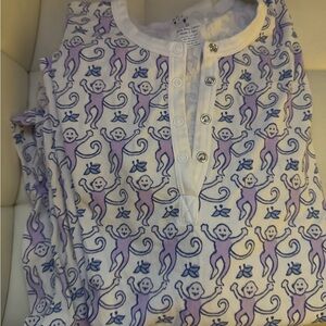 Roller Rabbit White and purple Monkey Pajamas